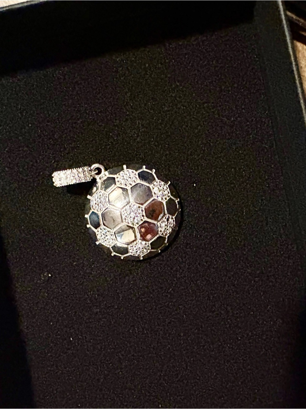 Sterling Silver Soccer Ball Pendant- 925
